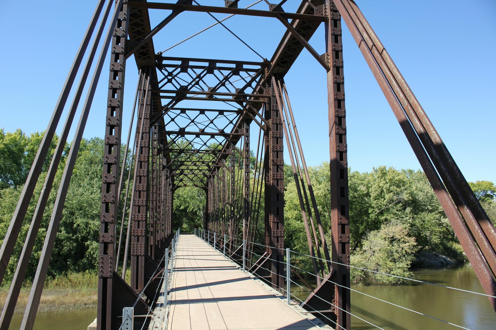 Looking west into truss